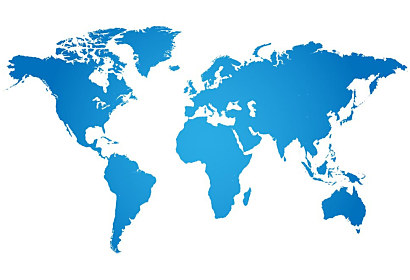 Tapeta Mapa světa modrá 1521